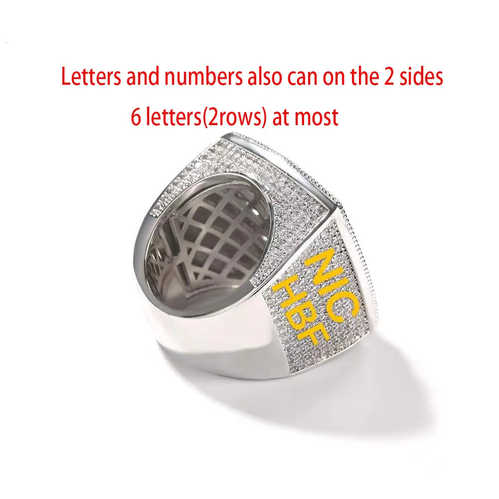 Uwin Customized Name Ring 1-9 Letter Full Ice Cube Zirconia Championship Ring Personalized Hip Hop Jewelry 241106