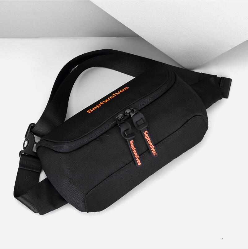 Men Unique Messenger bag Oxford Fabric casual Japanese Korean trend large capacity chest-bag mobile phone small waist-bag