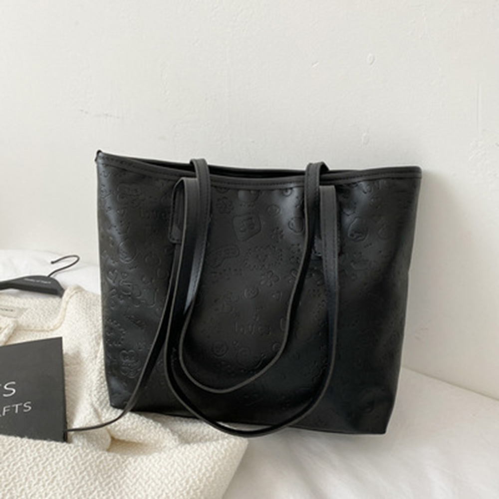 Ladies Large-capacity Shoulder Bag 2021 New Japanese And Korean Simple Soft Leather Handbag Student Class Leisure Tote Bag