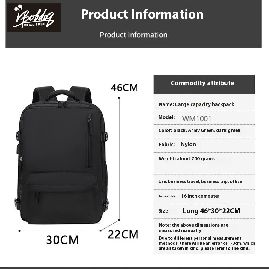 Large capacity Easyjet portable 45x36x20 backpack Ryanair 40x20x25 mens cabin backpack 241106