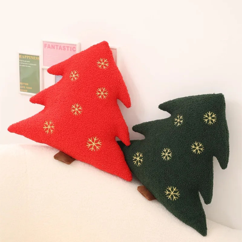 Christmas decoration pillows Christmas tree dolls living rooms sofas soft cushions pillows red pillowcases chair cushions cute pillows 241106