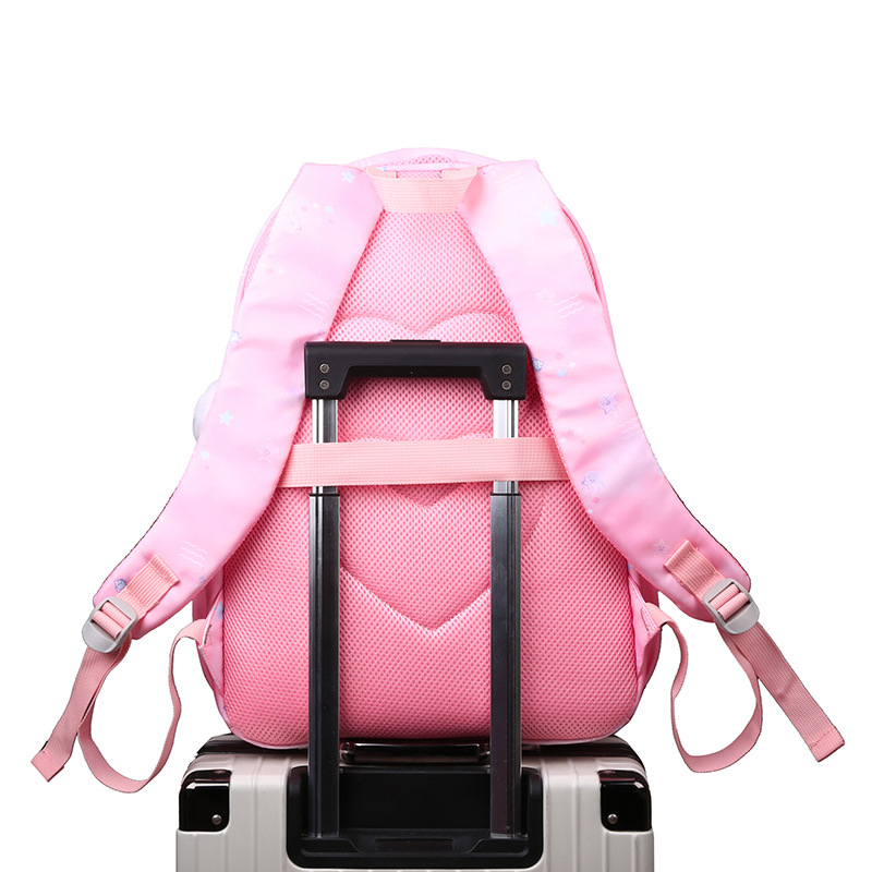 cute pink school backpack large capacity book bag kids school bags for girls travel shoulder bag elementary student backpack