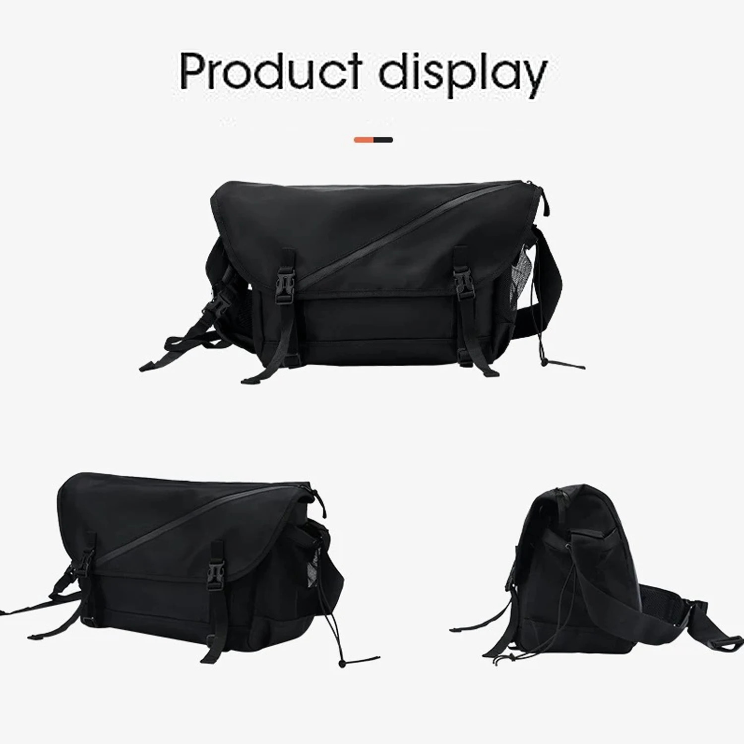 Mens Crossbody 156 inch about cm Waterproof Casual Messenger Bag Laptop Sturdy Black 241106
