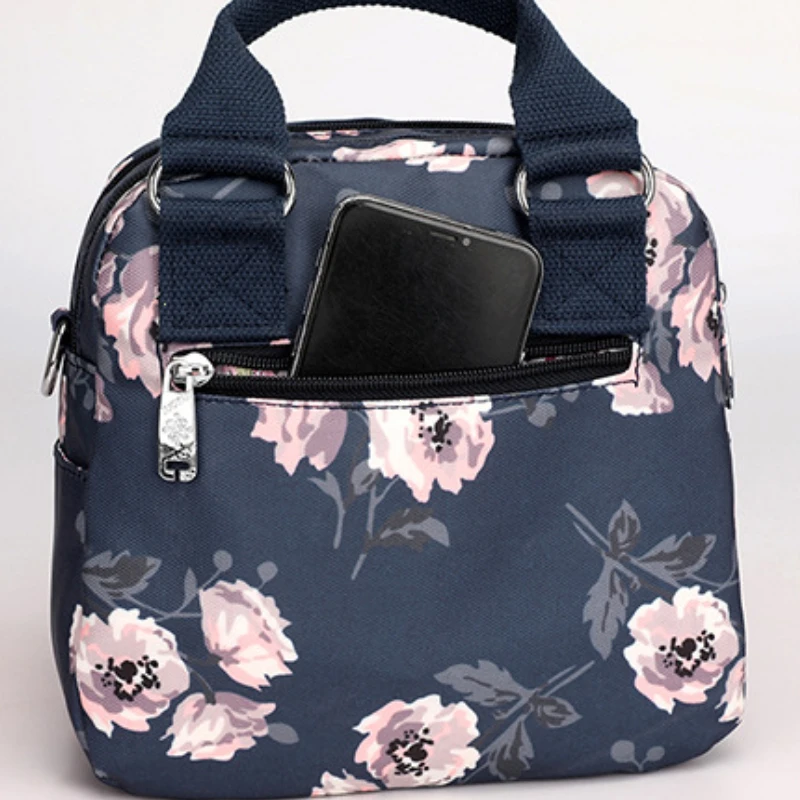 Brand Women Crossbody Bag Portable Female Shoulder Bags Printed Flower Nylon Messenger Bags Multi-pocket Ladies Handbags Bolsa