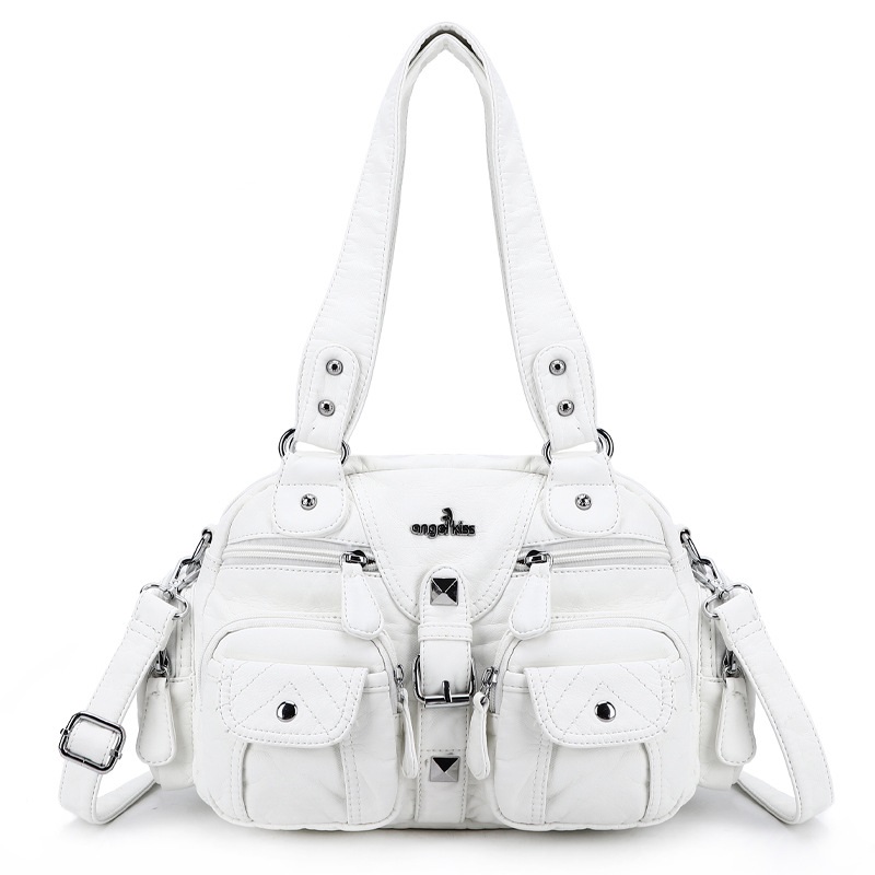 Women Small Handbags Satchel Top-handle Handbag PU Shoulder Bag 8”x11” Dumpling Pack Multi-pockets Shoulder Bags
