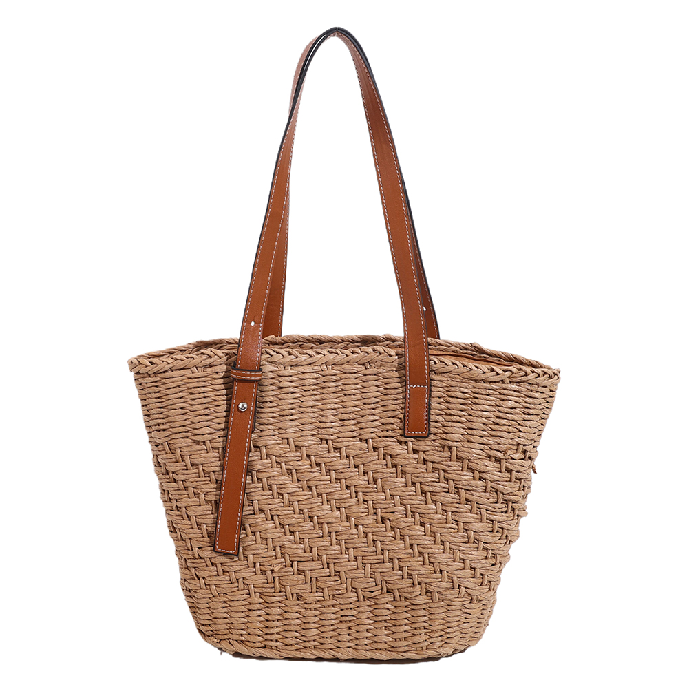 Straw Beach Bag Large Summer Shoulder Bag Woven Underarm Bag Holiday Travel Handbag