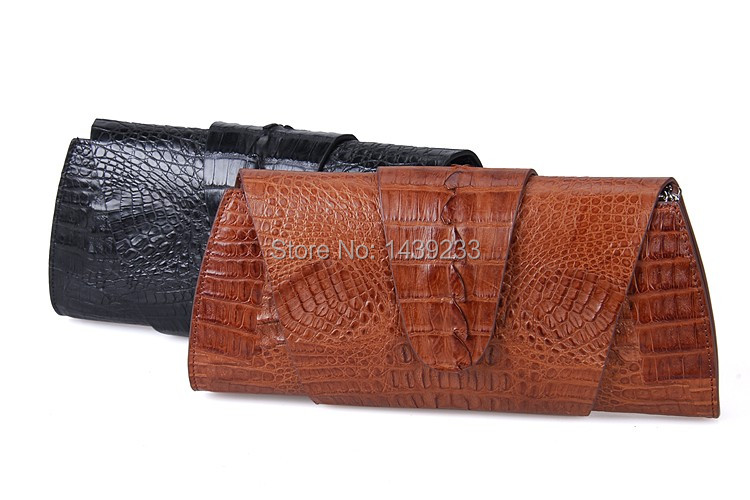 100% genuine crocodile skin leather women clutch wallets, 2016 fashion alligator skin women cross body clutch bag
