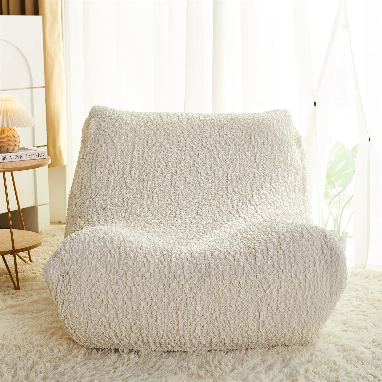 Lazy Sofa Cover Lounge Chair Floor Tatami covers Accent Bean Bag Couch for Salon Office 241107