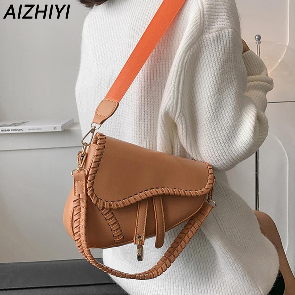 Women Saddle Shoulder Bag Clutch Luxury Designer Handbag Purse Small Crossbody Bag PU Leather Satchel Bags Causal Messenger Bag