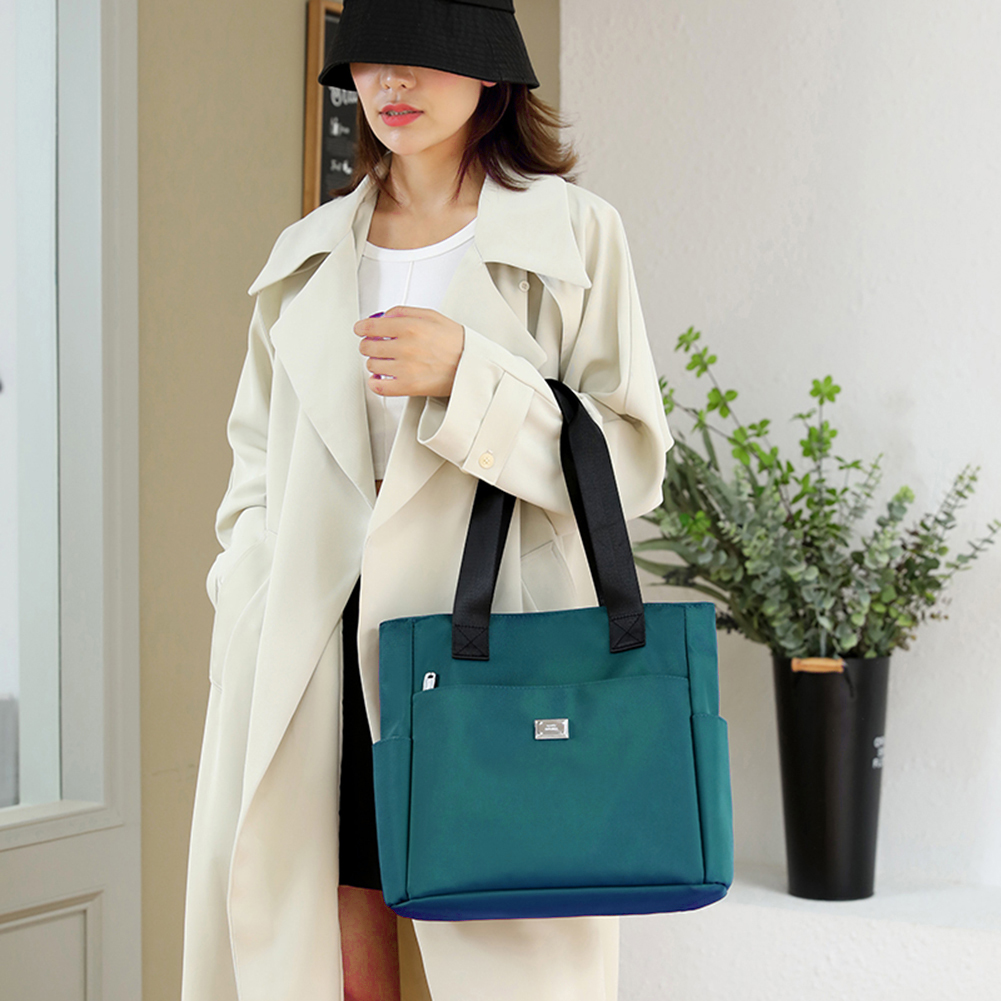 Female Hand Bag Nylon Commute Bag Multi-Pockets Large Capacity Casual Fashion Portable Simple Elegant for Weekend Vacation