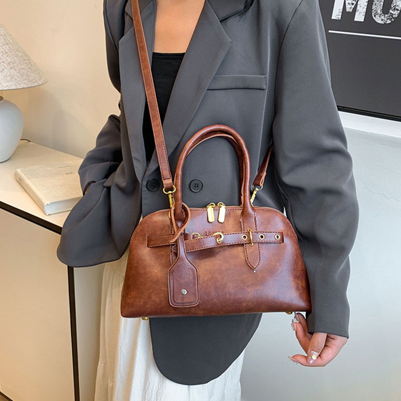 brand Designer Leather Bag High-end Feel Retro Brown Shoulder Bag Versatile Women Crossbody Bag Super Popular Handbag Shell h9QH#