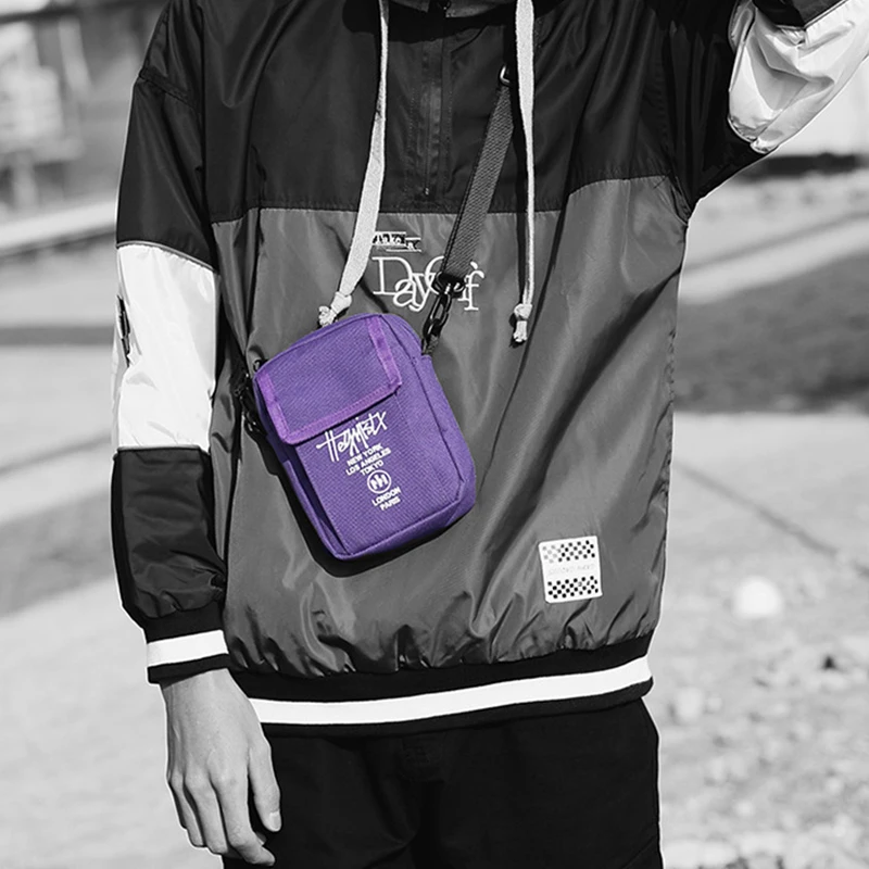 New Pouch Crossbody Bag Oxford Men Women Handbag Canvas Square Fashion Hip Hop Storage Shoulder Bag Messenger Bags Black Purse
