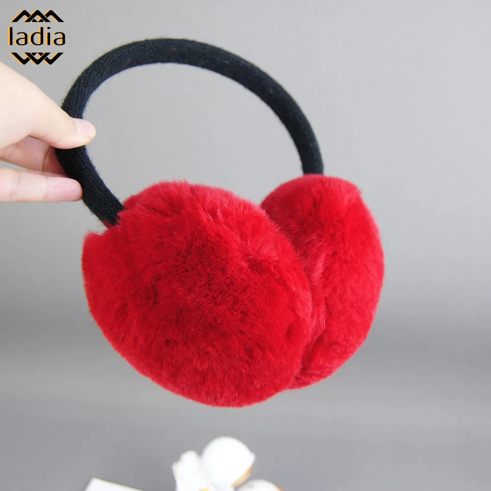 Natural 100% genuine Rex rabbit fur earmuffs for women in winter warm earmuffs for autumn and winter and warm earmuffs for winter 241107