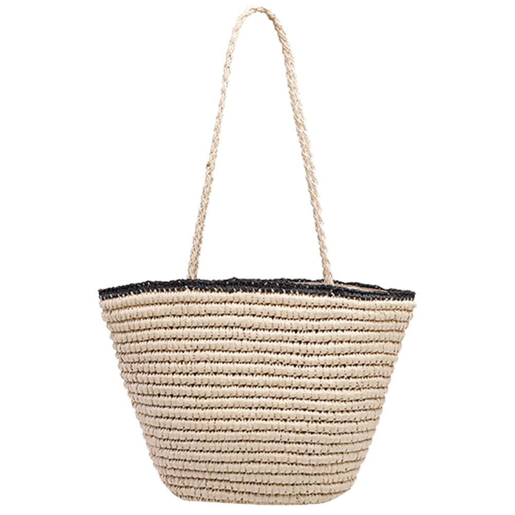 Women Weave Bucket Bags Large Capacity Vintage Weave Tote Bag Bohemian Style for Vacation