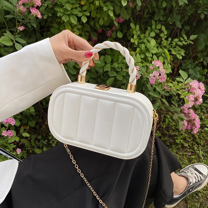 Women Blue White Suitcase Messenger Bags Party Small Totes Handbag Crossbody Bags Evening Clutch Designer Chain Shoulder Bags