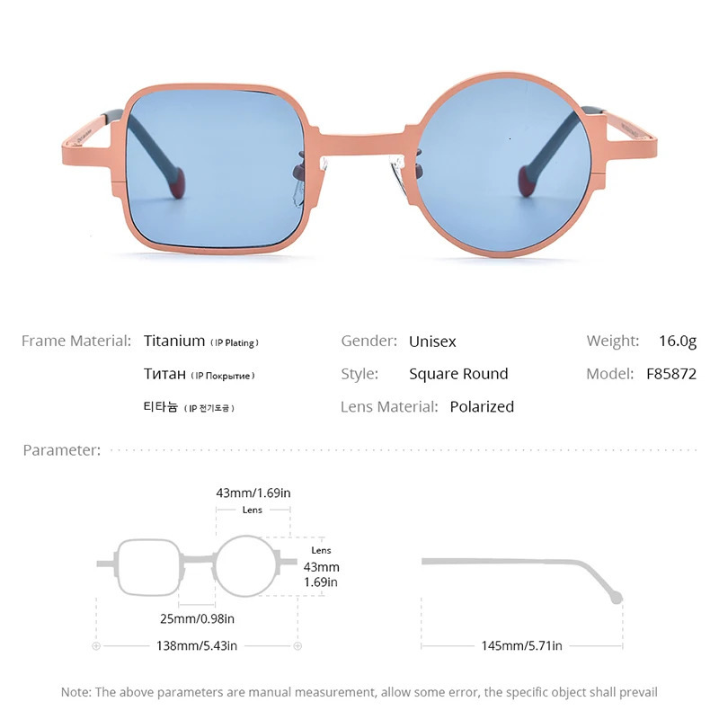 FONEX pure sunglasses for women retro UV400 square circularly polarized sunglasses for women F85872T 241106