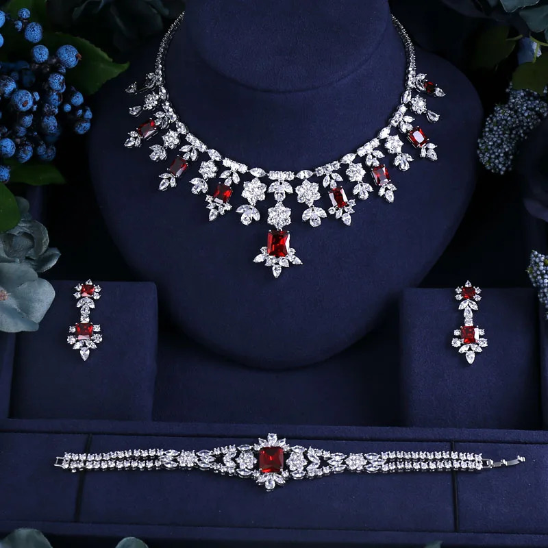 Janekely chooses Zircon earrings Necklace stand jet airplane set wedding dress set complete set 241106