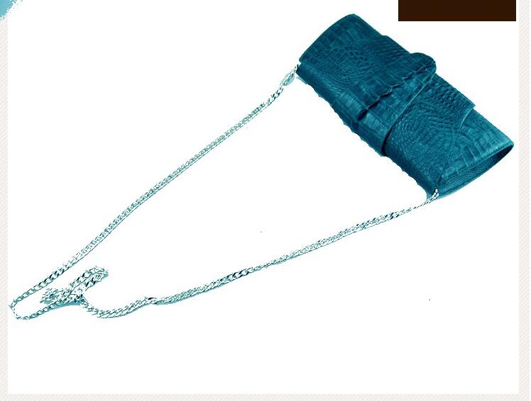 100% genuine crocodile leather skin women clutch wallet, 2016 fashion alligator skin women Evening clutch cross body bag