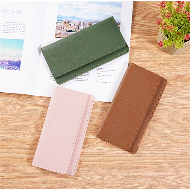 Thin Multi-Card Coin Pouch Ladies PU Long Section Multifunctional Wallet Simple Clutch Bag Multi Card Position Coin Purse