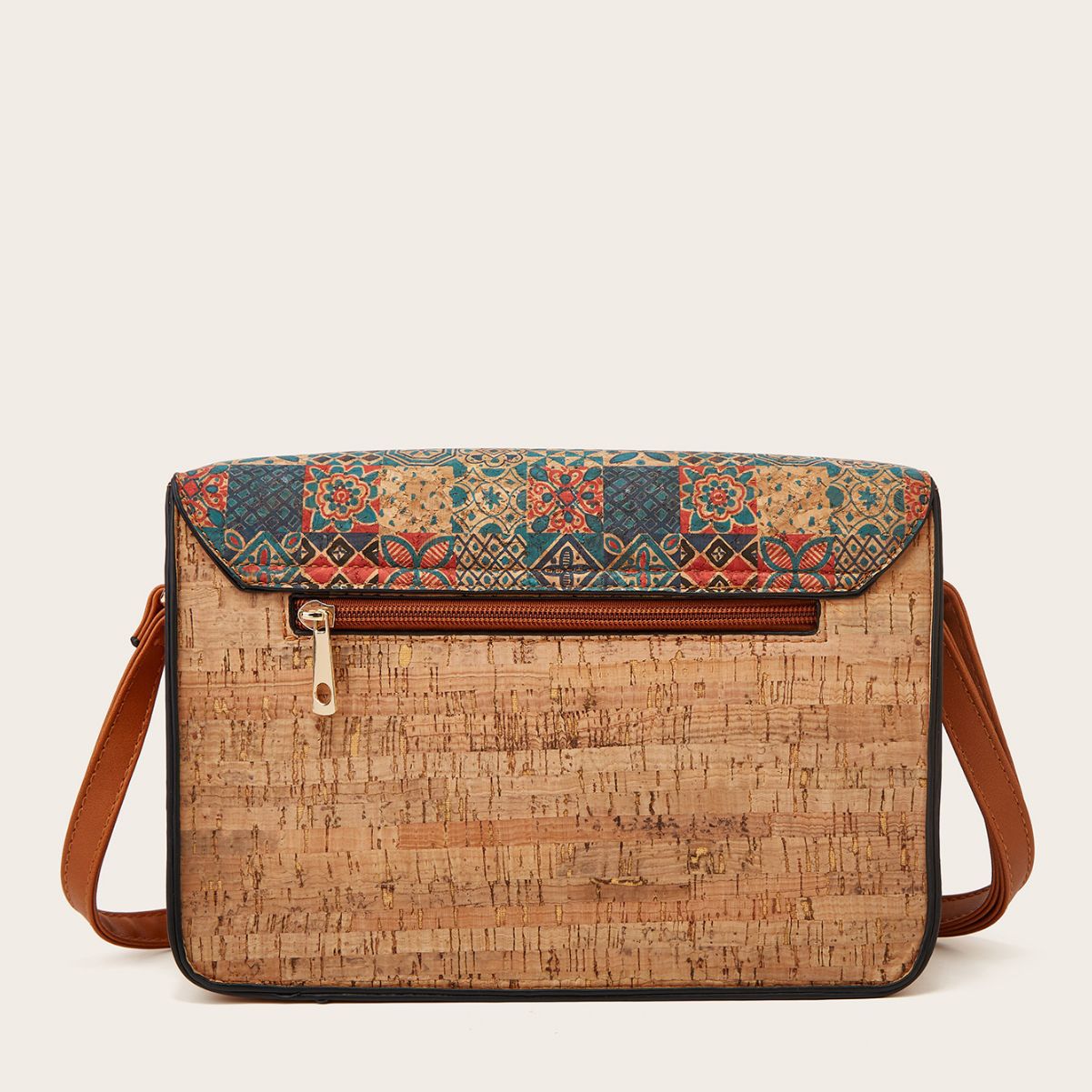 Single Shoulder Slanting Cross Bag Summer Large Capacity Ladies Printing Bag Retro Literary Saddle Bag