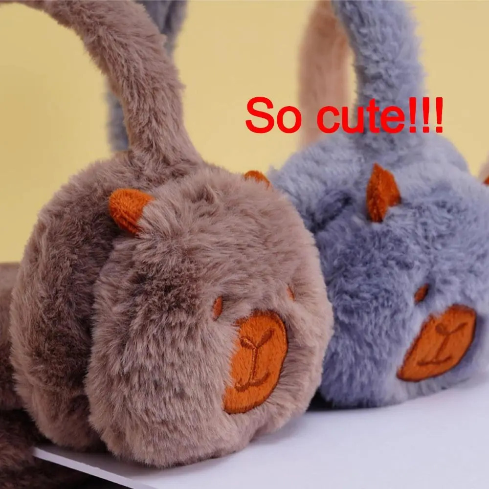 Warm Capibara plush earmuffs thick and soft earmuffs cold protection earmuffs 241107