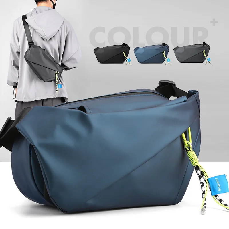 Men Shoulder Chest Bag Nylon Waterproof Outdoor Sport Running Cycling Belt Large Capacity Travel Phone Pouch Messenger 241106