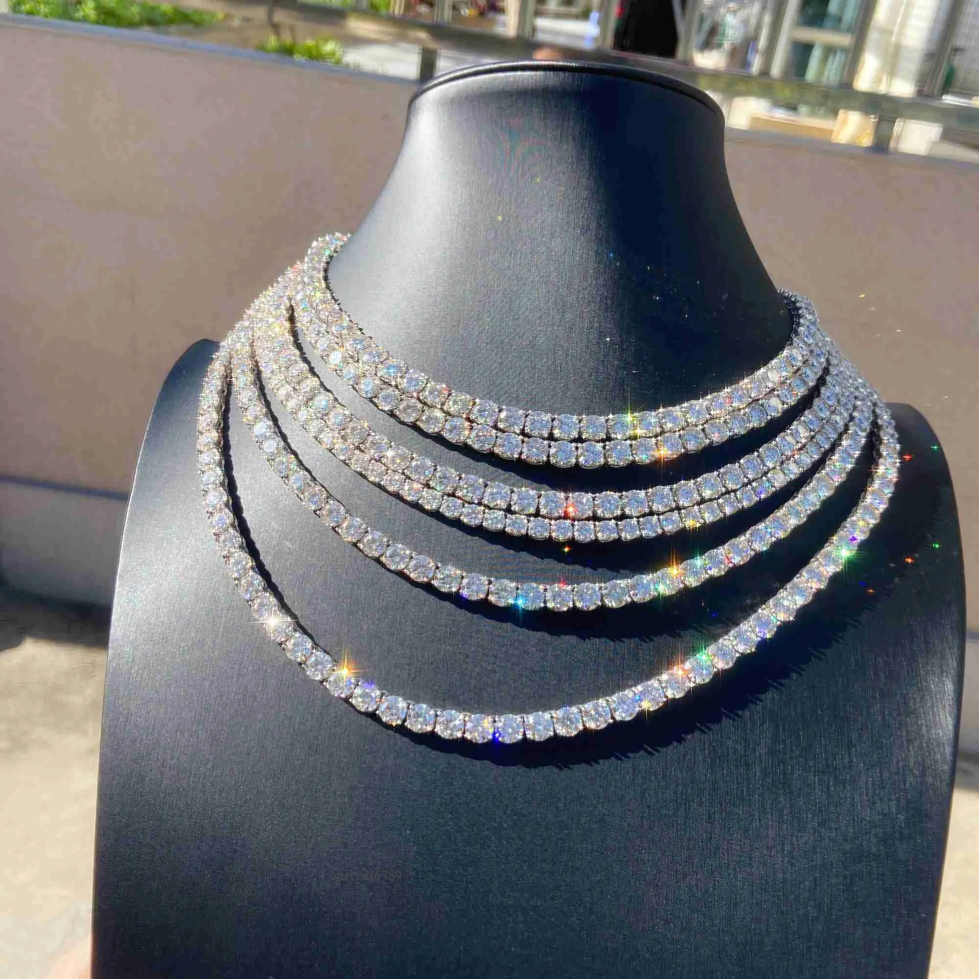 Hip Hop Jewelry Sterg Sier Pass Tester Dia VVS Moissanite Tennis Chain