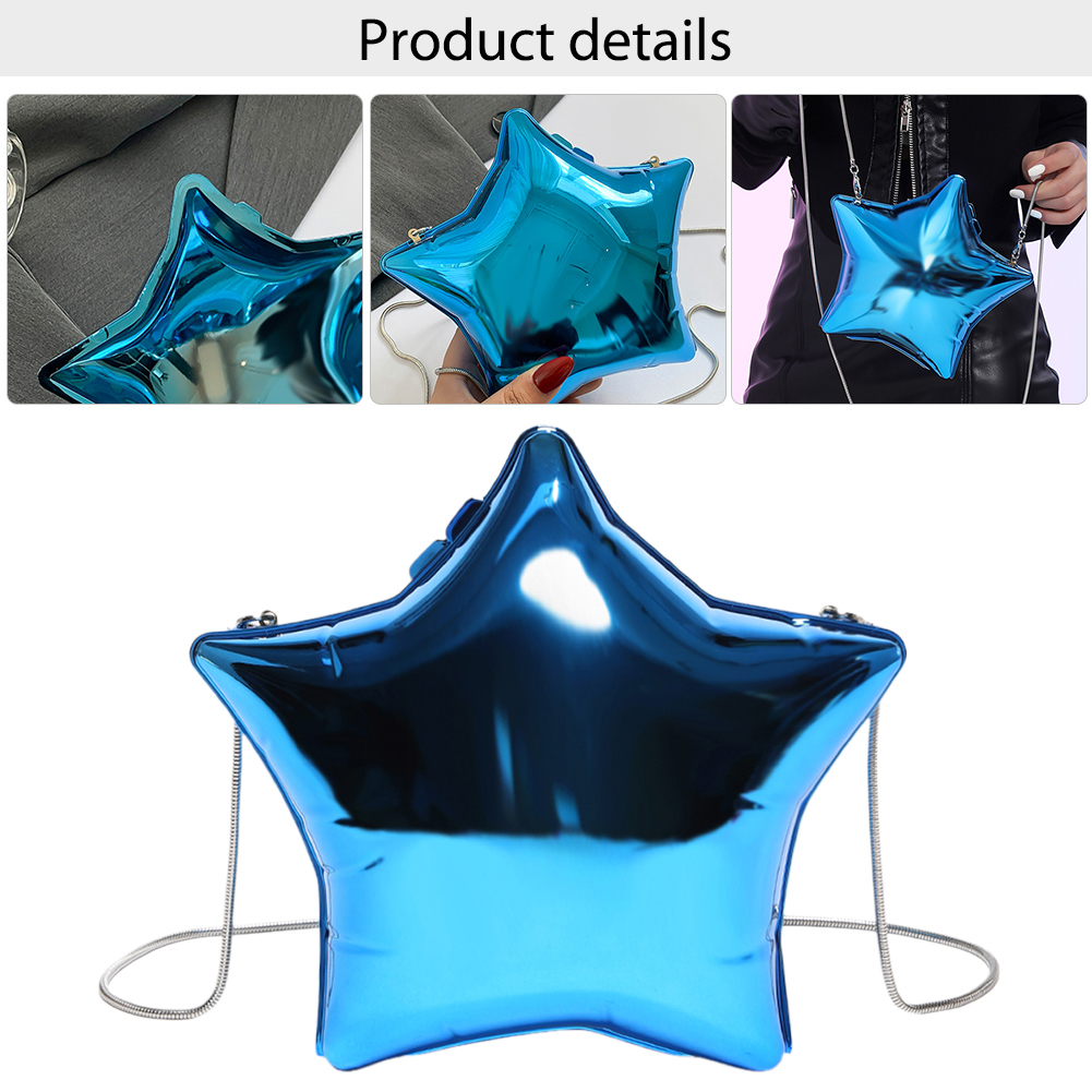 Creative Acrylic Clutch Purse with Chain Strap Star Shape Y2K Purse Cute Small Purse Trendy Crossbody Bag