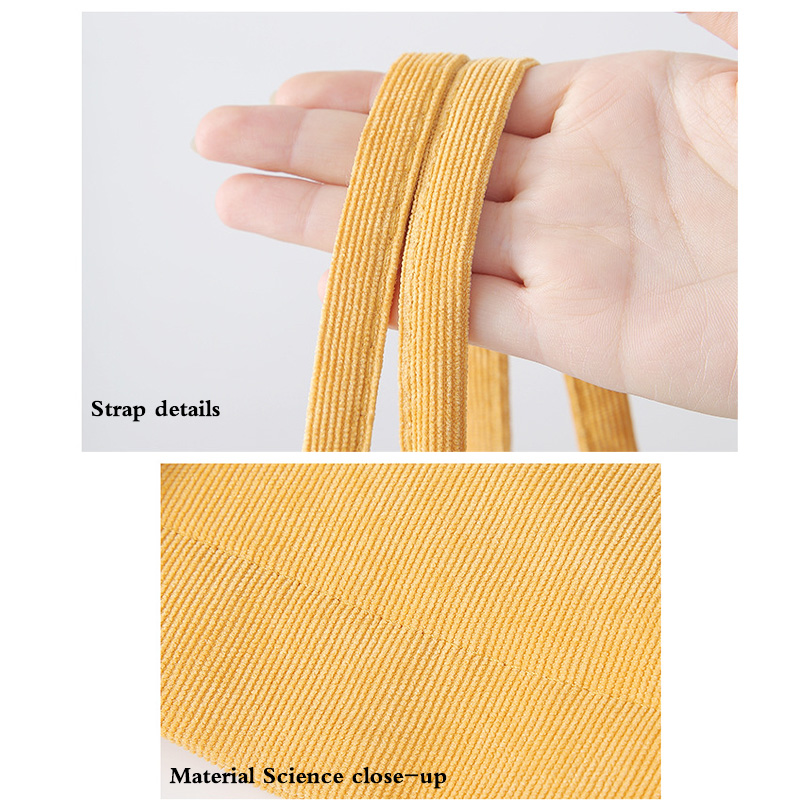 Corduroy Women's Bag Shopper Shoulder Bag Shopping Bags Female Bag Handbag With Buckle High Quality Small Canvas Totes Bags