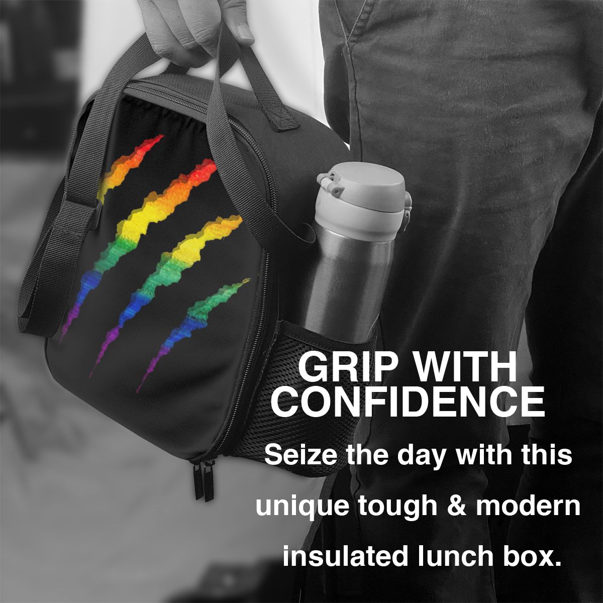 Custom Ripped Lunch Bag Men Women Thermal Cooler Insulated Lunch Box for Adult Office