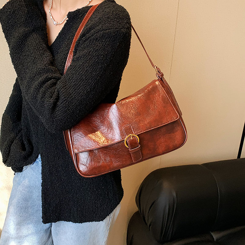 PU Shoulder Bags Hasp Women's Bags on Sale 2024High Quality Solid Handbag Sewing Thread Fashion Small Square Bag Bolsas De Ombro