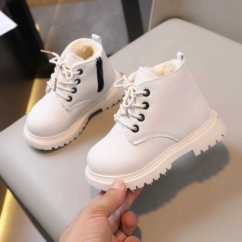 Plus Velvet Warmth Short Boots Boys Girls All-Match Autumn Non-Slip Comfortable Simple Side Zipper Design Winter FashionXJ241206