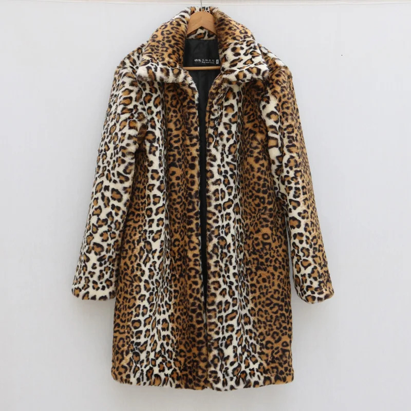 S-6XL size fashionable mens jacket leopard print warm mink velvet mens winter jacket loose outdoor sports and leisure long park 241107