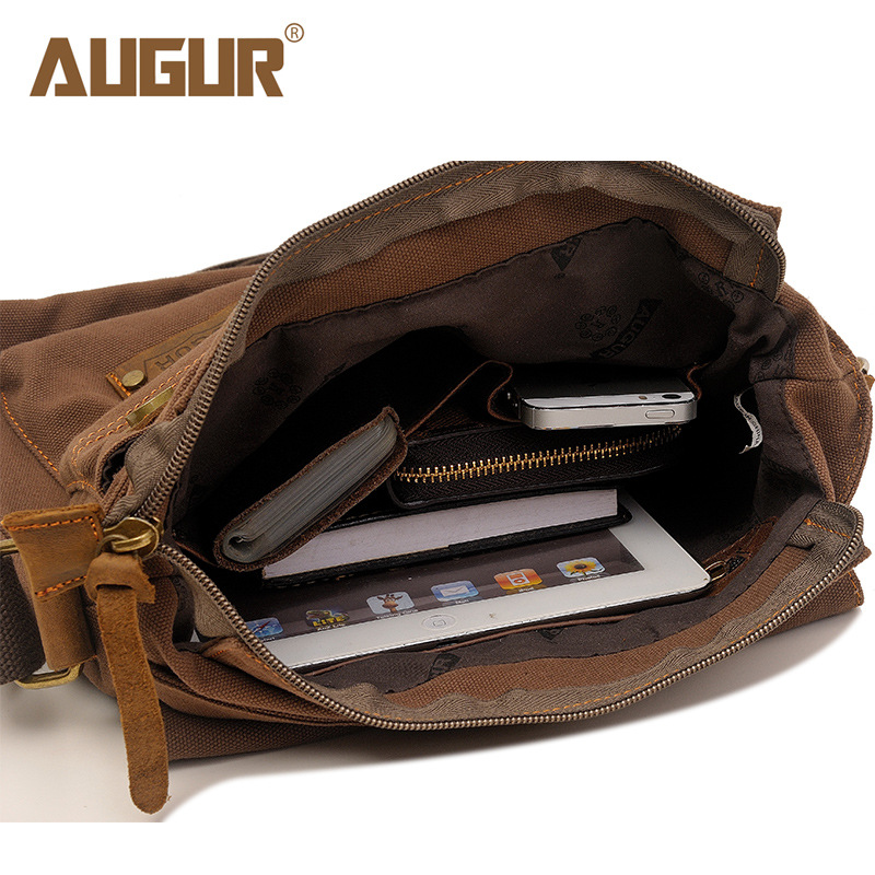 AUGUR 2024 Canvas Crossbody Bag Men Military Army Vintage Messenger Bags Large Shoulder Bag Casual Travel Bags