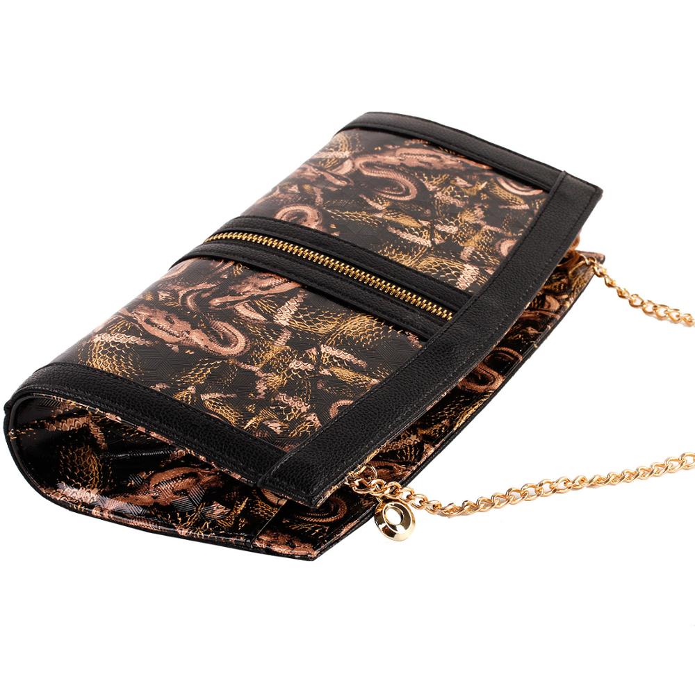 FB90021 Show Story Women's Girls Punk Zipper Design Fashion Outdoor Evening Clutch Handbag Bag