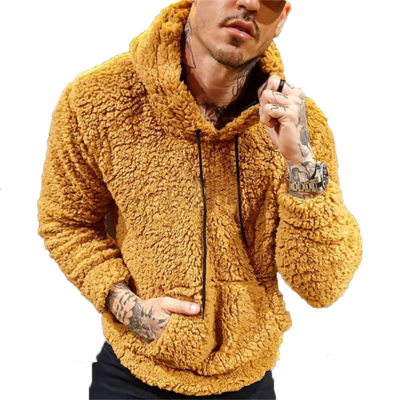 New Men's Letter Printed Drawstring Particle Velvet Long Sleeve Hoodie Designer Fashion Hoodie
