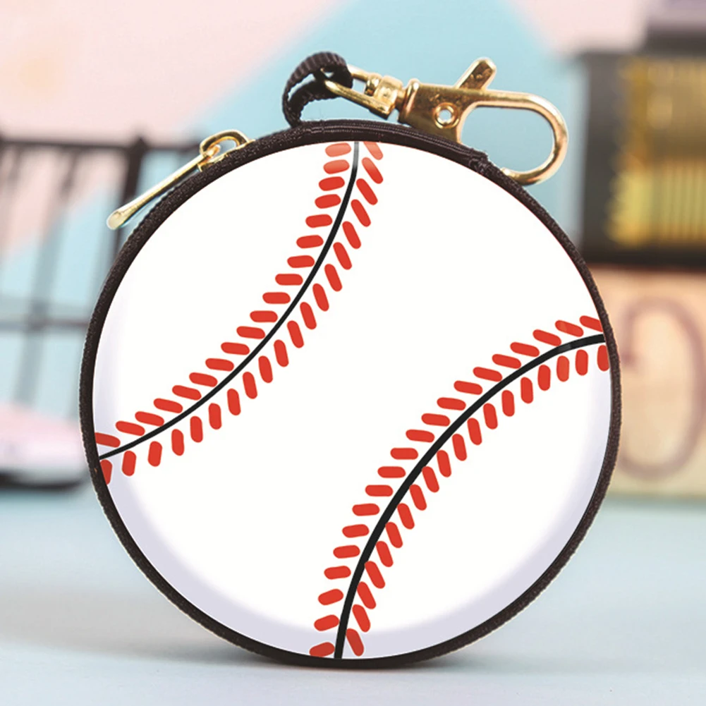 Ball Shaped Zipper Coin Purse Small Purse Cartoon Change Wallet Zip Coin Bag for Kids Boys Girls