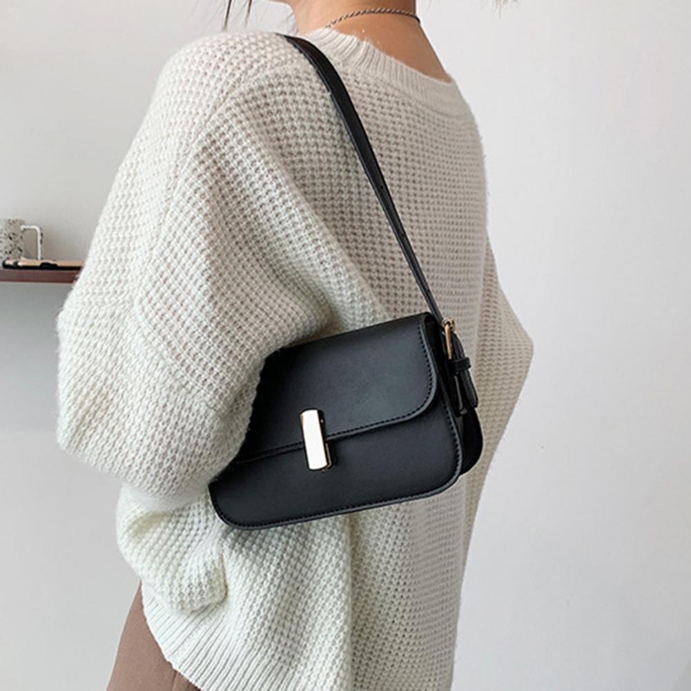 Women Shoulder Bag Stain-resistant Shoulder Bag Retro Faux Leather Shoulder Bag with Slim Straps Capacity for Women Stylish
