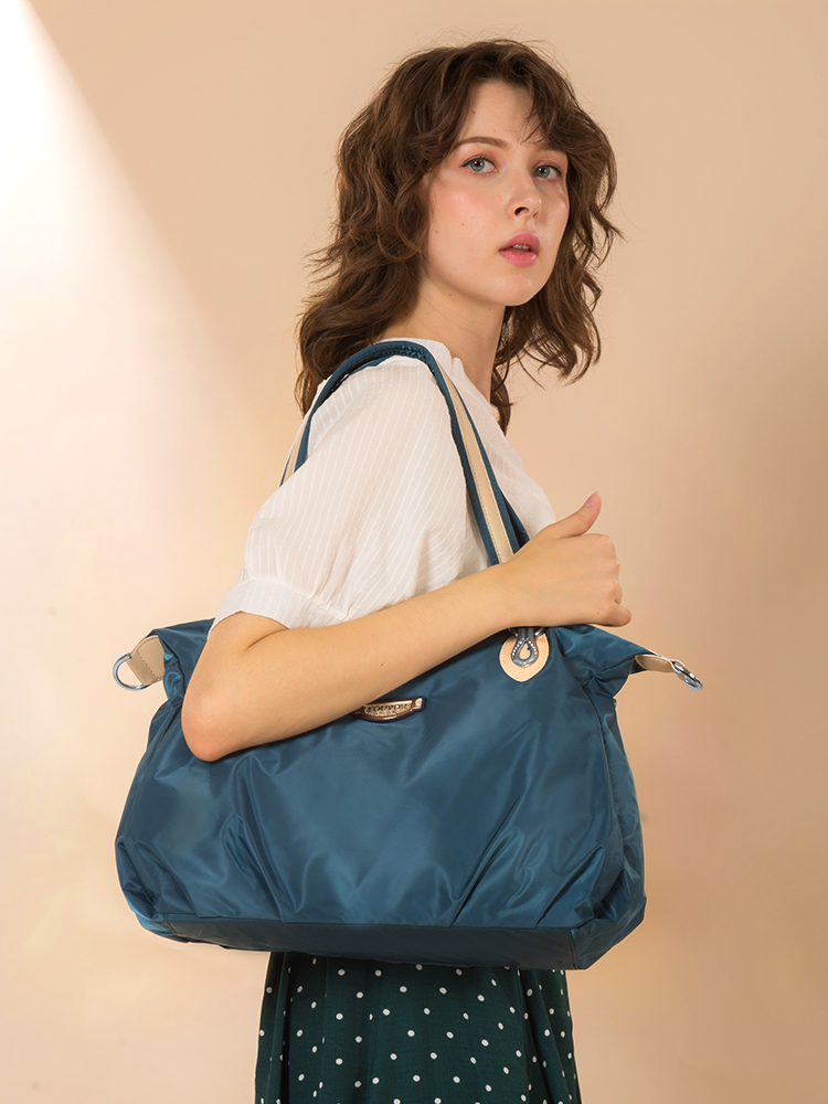 Fouvor Women Fashion Large Capacity Bag OL Style Female Tote Bag Oxford Waterproof Zipper Bag Casual Messenger Bag 2611-04A