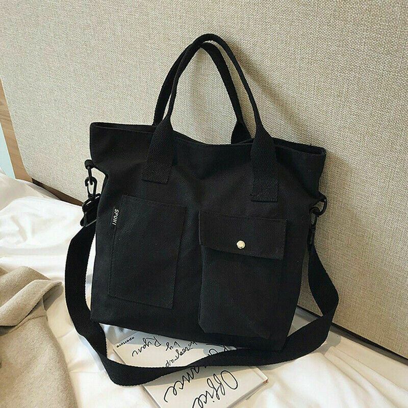 Canvas Tote Bags Women Luxury Designer Multi-pocket Shoulder Bags Black White Ladies Crossbody Bags Large Shopping Bags Handbag