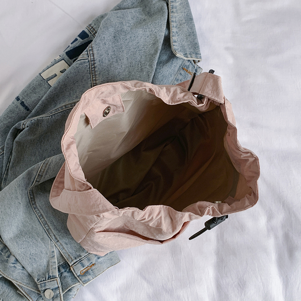 New Nylon String Bucket Bags Korean Style Drawstring Soft Crossbody Bag Large Capacity Casual Shoulder Bag Fashion Women's Bag
