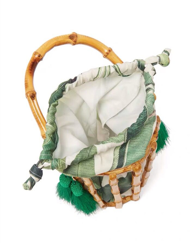 Woman Bags Designer Handmade Tassel Woven Bag Bamboo Bag Stitching Clutch Bucket Bag Hollow Bali Holiday Beach Bag Handbag