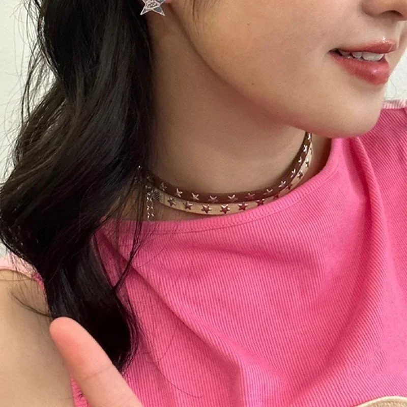 Punk aesthetic star necklace Grunge accessories Gothic necklace for women Korean fashion jewelry retro necklace 241107
