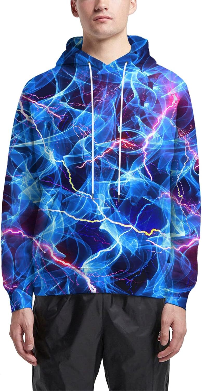 Hoodie for Mens Womens Unisex Graphic Hoodies 3D Cool Design Print Colorful for Men and Women Graphic Trendy blue pattern