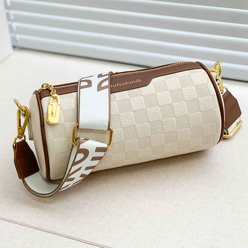 High Quality Leather Shoulder Messenger Bag For Women Fashion Cylinder Bag Luxury Female Handbag Ladies Crossbody Sac Purse New