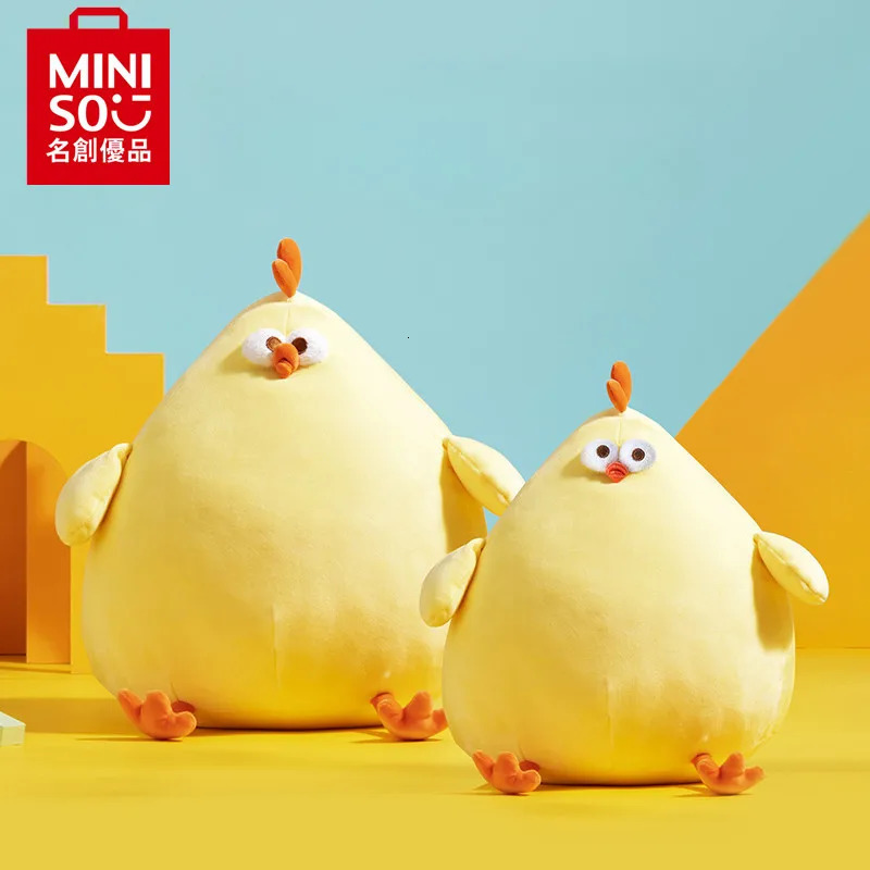 MINISO Genuine Dundun Chicken Plush Doll 34cm Cute Cartoon Toy Super Soft Pillow Childrens Birthday Gift 240325