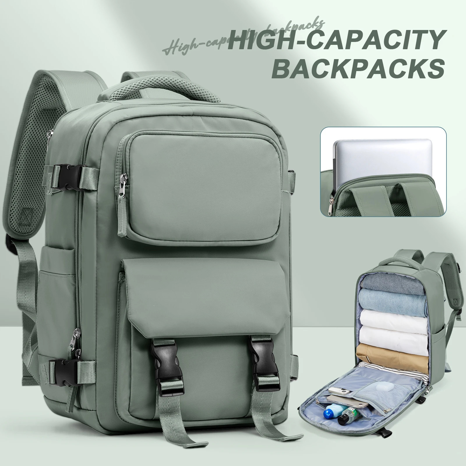 Womens travel backpack reinforced waterproof notebook backpack 45x36x20 mens leisure school backpack flight cabin bag 40x20x25 241106
