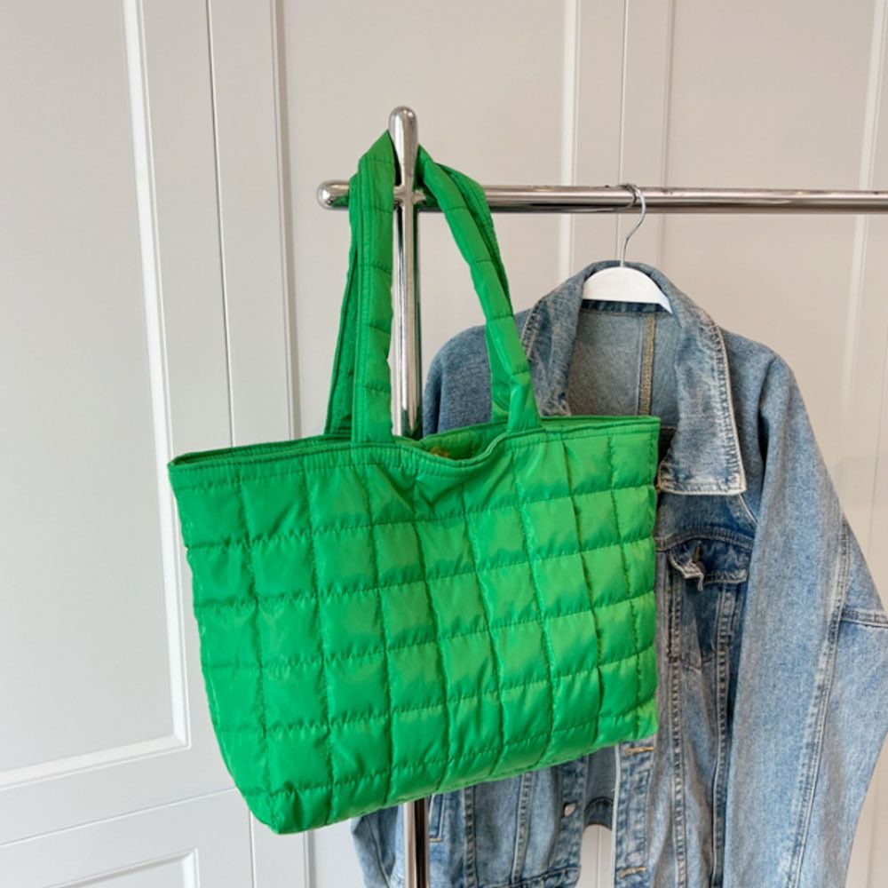 Bolso de hombro de gran capacidad para mujer, bolsos de nailon sólido, bolsos de mano casuales de algodón, bolso con asa superior, moda de invierno, n