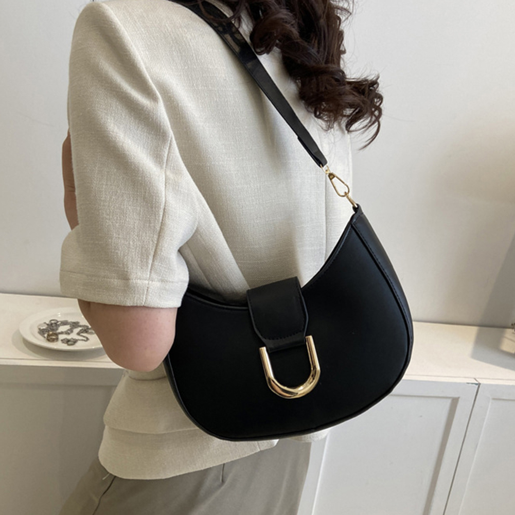 PU Leather Fashion Designer Crossbody Bags For Women Travel Shoulder Bags Cute Half Crescent Handbags and Purse Armpit Hobo Bag