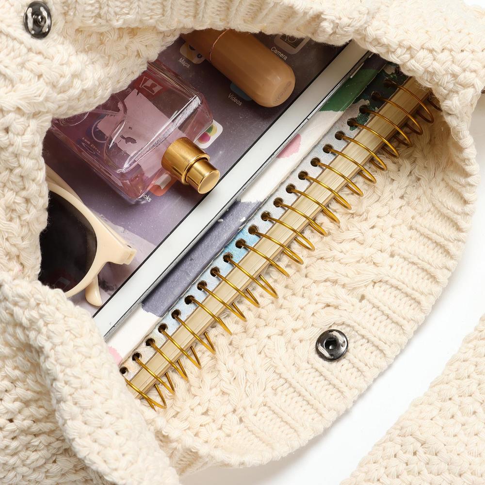 Fashion Women Hollow Woven Shoulder Bags Large Capacity Crochet Hobo Bag Knitting Handbags Female Tote Bag Shopping Bag